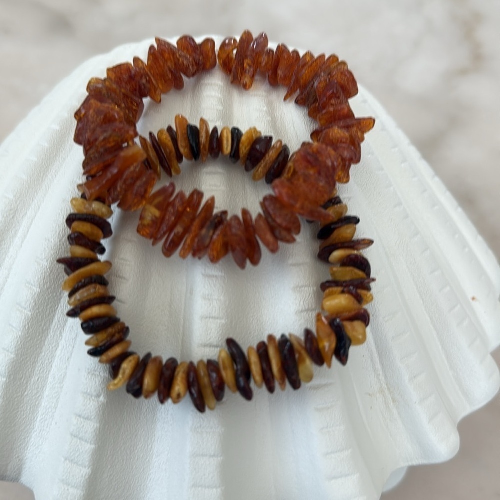 Baltic amber chip bead bracelet set of two - Picture 7 of 15